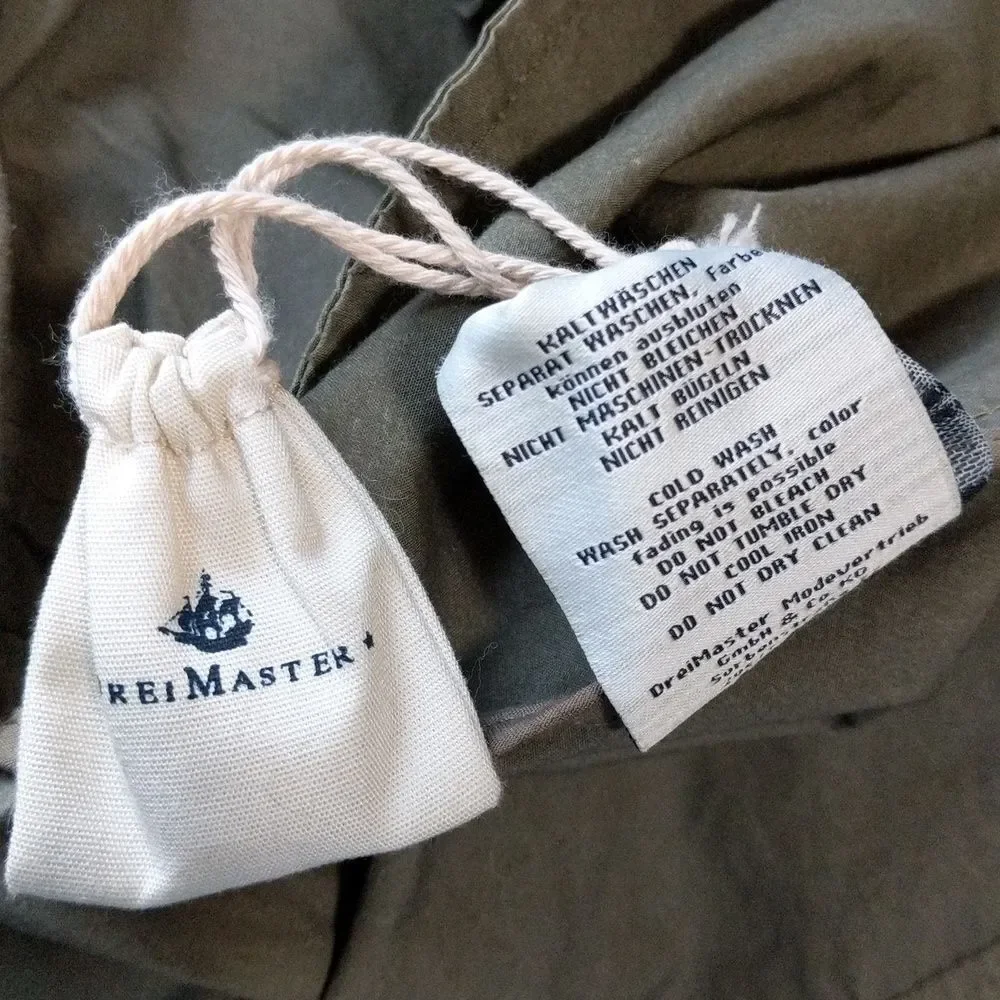 DreiMaster cotton double breasted military- esque utility trench coat Large